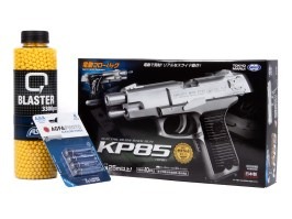 Balíček: Elektrická airsoftová pištoľ KP85 s blowbackom (EBB) + 3000 guličiek + 4 batérie [Tokyo Marui]