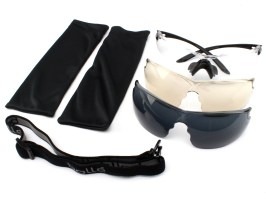 Strelecké okuliare COMBAT KIT Platinum (COMBKITN) čierne - číre, dymové, CPS [Bollé]