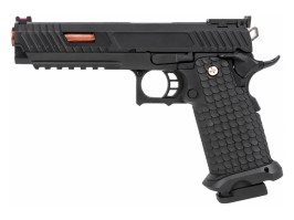 Airsoftová pištoľ EC-2102 s kovovým záverom, plyn, blowback (GBB) - čierna [E&C]