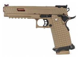 Airsoftová pištoľ EC-2102 s kovovým záverom, plyn, blowback (GBB) - DE [E&C]