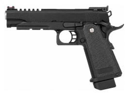 Airsoftová pištoľ EC-2104 s kovovým záverom, plyn, blowback (GBB) - čierna [E&C]