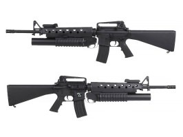 Airsoftová zbraň M16 A3 s granátometom M203, licencia COLT - čierna (EC-702) [E&C]