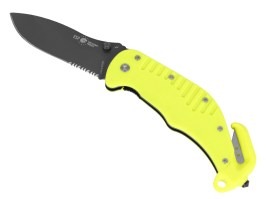 Záchranársky nôž s kombinovaným ostrím (RKY-01-S) - žltý [ESP]