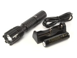 Taktická 5W LED svietidlo BARRACUDA 5 + USB nabíjací adaptér a akumulátor [ESP]