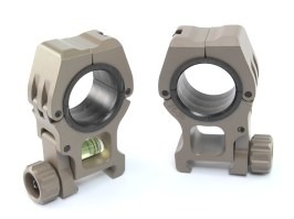 CNC 25 / 30mm vysoké montážne krúžky s vodováhou - DE [FMA]