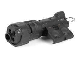 Taktické LED svietidlo C1+ s červeným / IR laserom s RIS montážou na zbraň - čierna [FMA]
