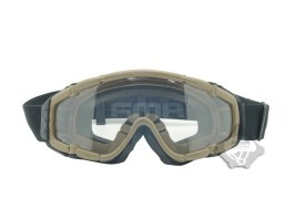Taktické okuliare SI s ventilátorom s prepravným puzdrom Desert - číre, tmavé [FMA]