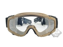Taktické okuliare SI na prilbu s prepravným puzdrom Desert - číre, tmavé [FMA]