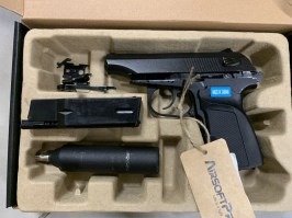 Airsoftová pištoľ Makarov MA 654K- tlmič s hlavnou - celokov, BlowBack - NEFUNKČNÁ [WE]
