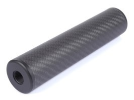 Karbónová imitácia tlmiča hluku 170 × 37 mm, závit 14 mm pravotočivý / ľavotočivý [JJ Airsoft]