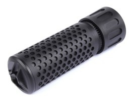 Imitácia tlmiča KAC Style - krátky, závit (-)14mm - čierny [JJ Airsoft]