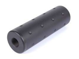 Kovová imitácia tlmiča hluku 100 × 35 mm, závit 14 mm (pravý / ľavý) - čierna [JJ Airsoft]