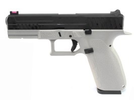 Airsoftová pištoľ KP-13, čierny kovový záver, BlowBack (GBB) - sivá [KJ Works]