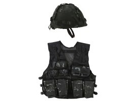 Detská sada vesty a helmy Kids - BTP Black [KOMBAT Kids]