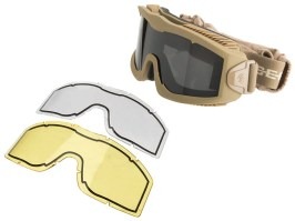 Ochranné okuliare AERO Series Thermal, TAN - číre, tmavé, žlté [Lancer Tactical]