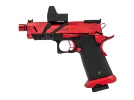 Airsoftová pištoľ Hi-Capa Vengeance Compact s kolimátorom, GBB - čierno-červená [Vorsk]