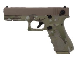 Airsoftová pištoľ EU8, dávka, kovový záver, plyn, blowback - HYDRO TAN/CAMO [Raven]