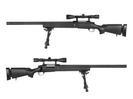 M24 Military s kompenzátorom + optika + dvojnožka - čierna + UPGRADE 150m/s zdarma [Snow Wolf]