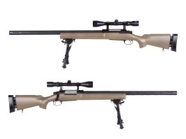 M24 Military s kompenzátorom + optika + dvojnožka - TAN + UPGRADE 150m/s zdarma [Snow Wolf]
