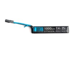 Akumulátor Li-Po 7,4V 1000mAh 25C - Mini AK stick s Tamiya konektorom [TITAN]