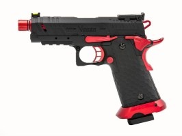 Airsoftová pištoľ CS Hi-Capa Vengeance Compact Red MATCH, GBB - červená [Vorsk]