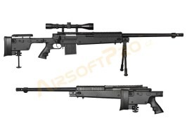 Airsoft sniper MB4407D + puškohľad a dvojnožka - čierna [Well]