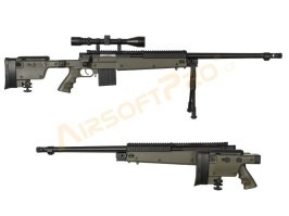 Airsoft sniper MB4407D + puškohľad a dvojnožka - olivová [Well]