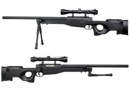 Airsoft sniper L96 (MB01C UPGRADE) + puškohľad + dvojnožka - čierna [Well]