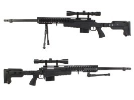 Airsoft sniper MB4418-3D + optika a dvojnožka - čierna - POŠKODENÁ [Well]