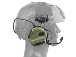 Taktický headset pre helmu s mikrofónom HD-10 Gen.5 - olivový [WoSport]