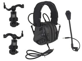 Taktický headset na prilbu aj na hlavu s mikrofónom HD-20 Gen.5 - čierný [WoSport]